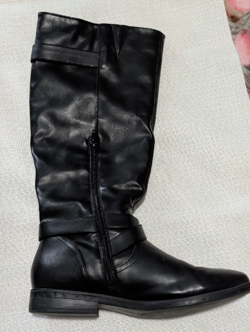 Rampage Black Over-the-Knee Buckle Riding Boots - Picture 3 of 6